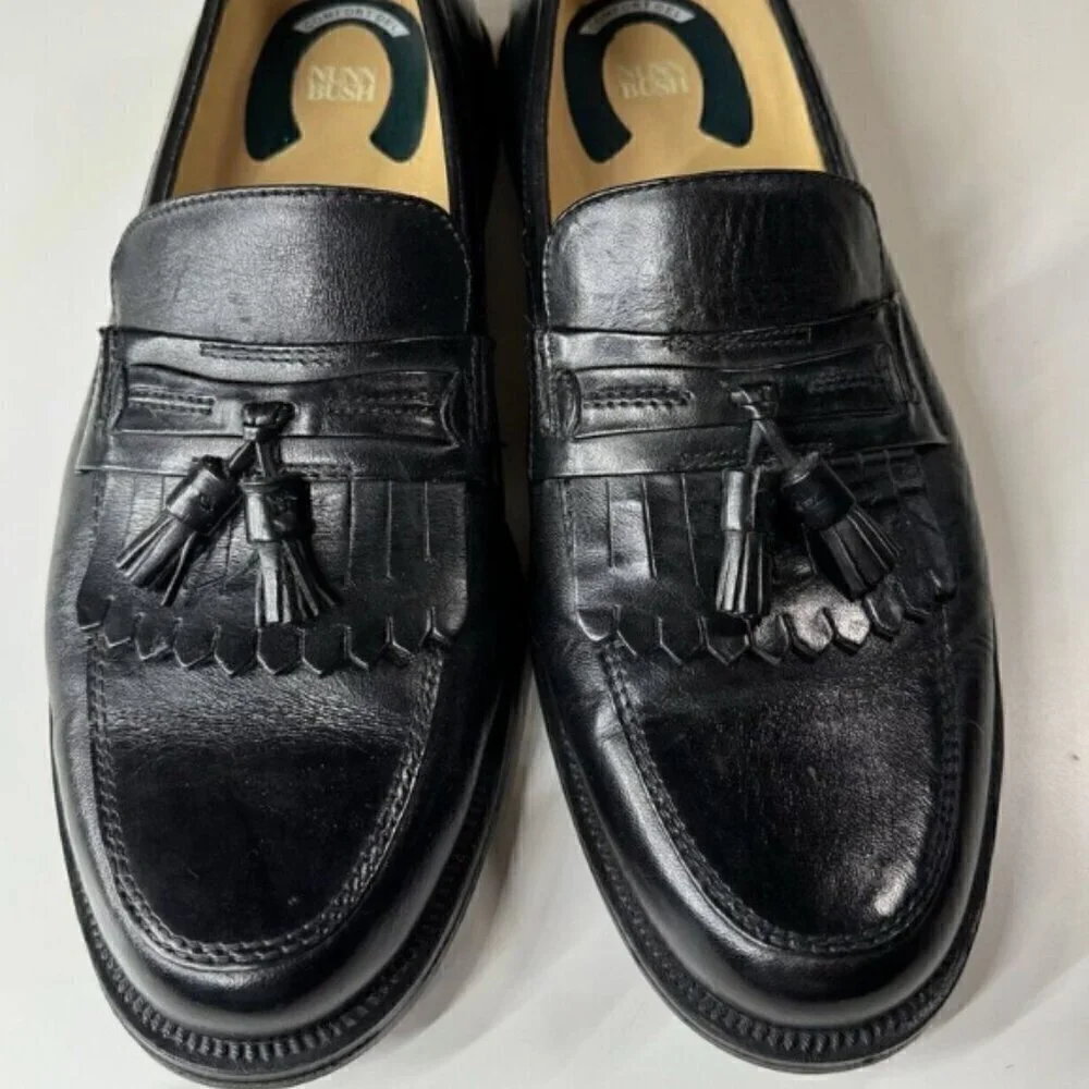 Nunn Bush  SZ 8 Black leather Kilt & Tassel Comfort Gel Loafer Casual Office